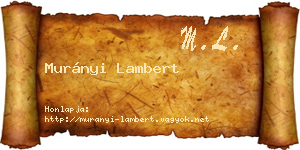 Murányi Lambert névjegykártya